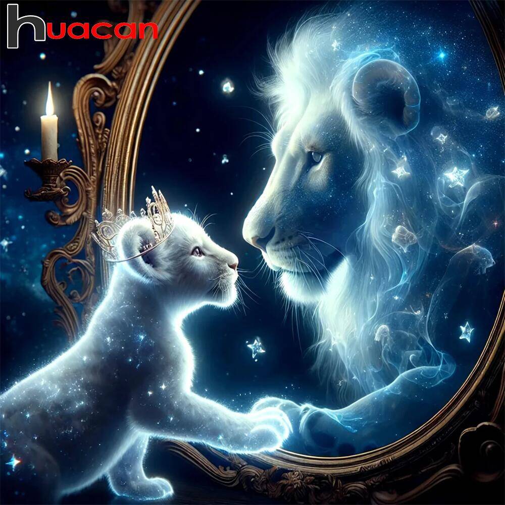 Art Craft Lion - Huacan pintura diamante animal cão recém