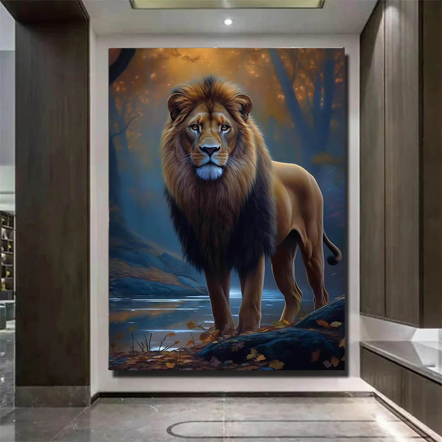 Art Craft Lion - 5d diamante arte kit selva animal