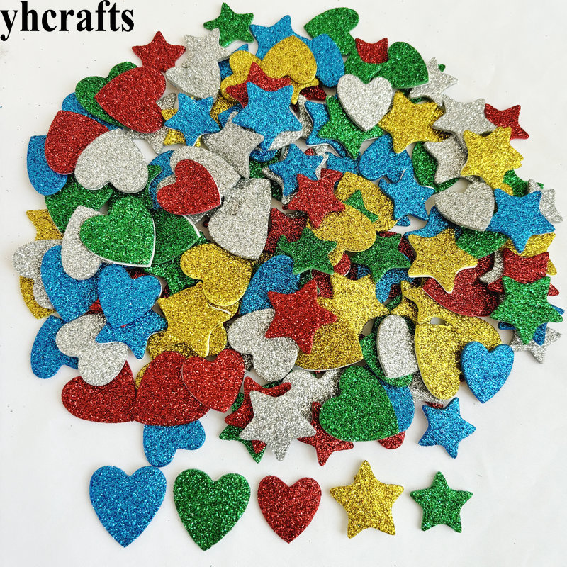 Art Craft For Kindergarten - Glitter Star e Hearts Foam Adesivos,