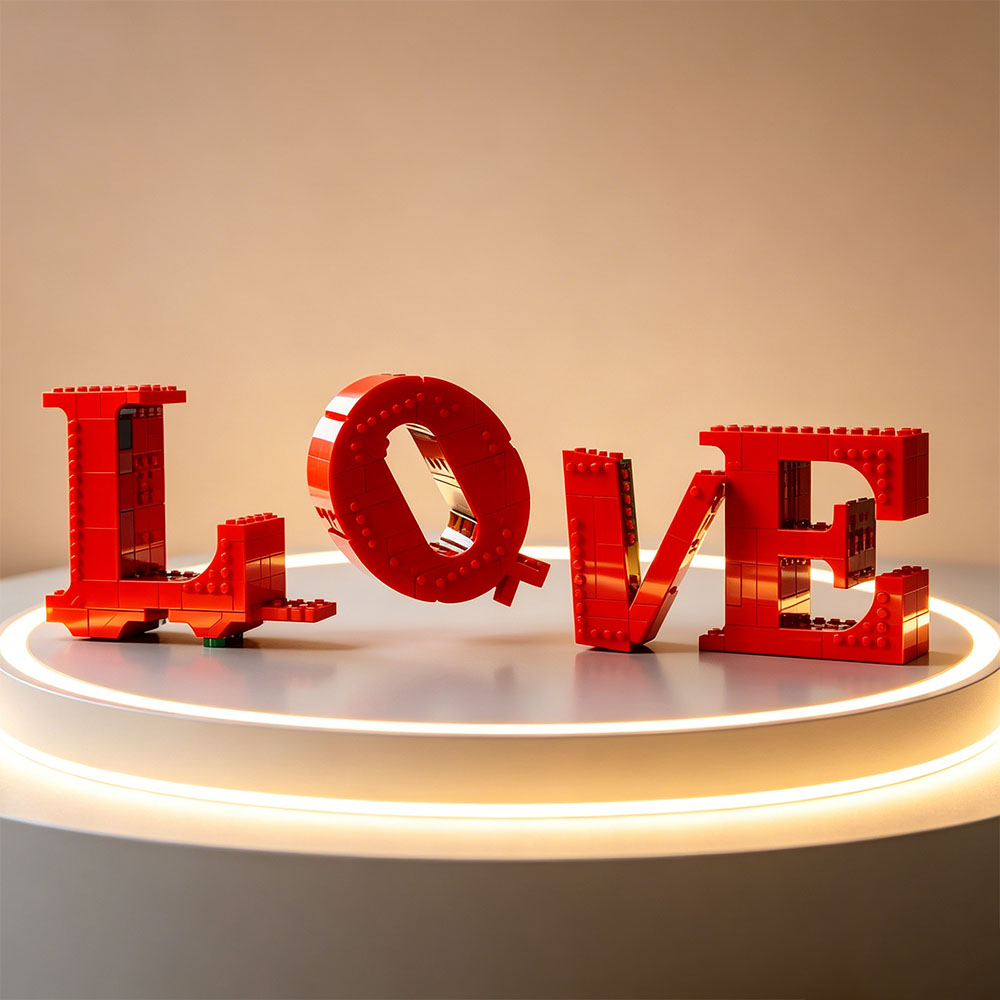 Art Craft Disney - Escultura de Tijolos LOVE para Decoração