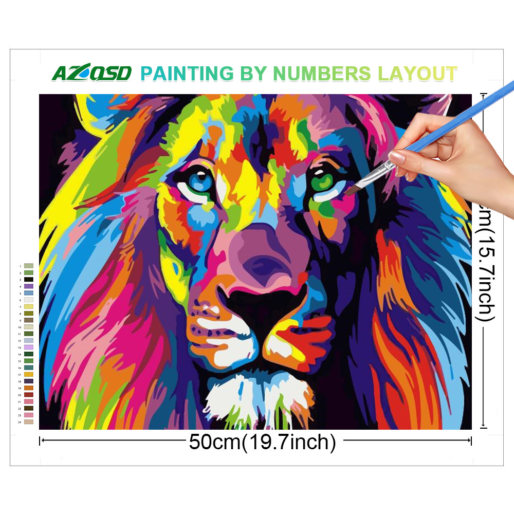 Azqsd adulto pintura por númer - Art Craft Lion avaliação e preço