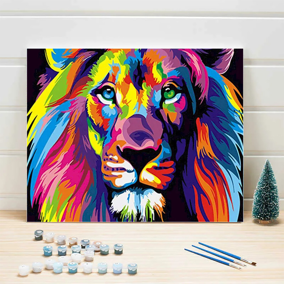 Azqsd adulto pintura por númer - Art Craft Lion avaliação e preço