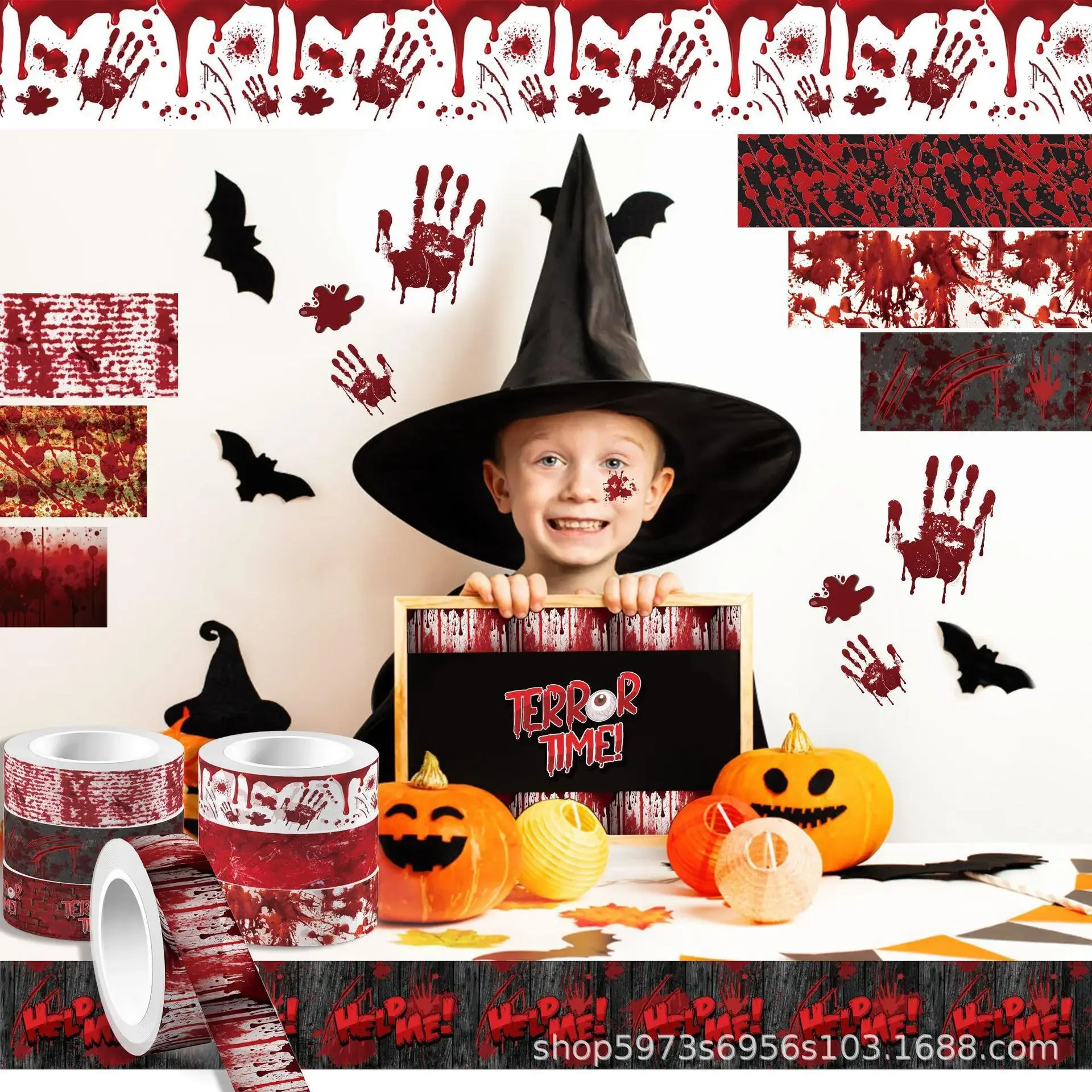 Halloween sangrento mão sangre - Washi Tape Rolls avaliação e preço