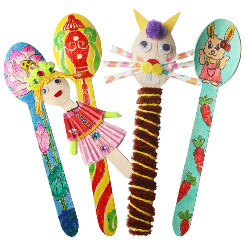 20 PÇS/LOTE. Colher de madeira - Art Craft For Kindergarten avaliação e preço